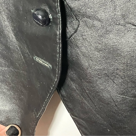 Vintage Black Leather vest Small Medium‎ - Picture 3 of 5